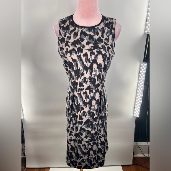 EUC Loft Animal Print Sheath Dress - Picture 3 of 11